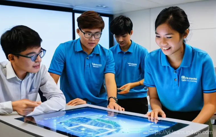 혼합현실 교육과 신뢰성 구축 전략 - **Prompt:** A thought-provoking image showcasing the challenges and adaptation of educators in Vietn...