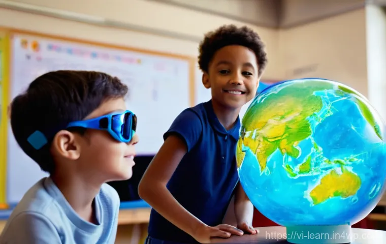 혼합현실 교육의 참여형 학습 모델 - **Prompt 1: Immersive Space Exploration in a Classroom**
    A vibrant, medium shot of a diverse gro...